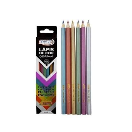 27 Lapices de colores brw metalizado x6