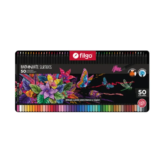 27 Lapices filgo Black & White Lata x50