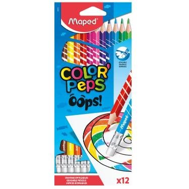 27 Lapices de colores Maped Borrables Oops x12u