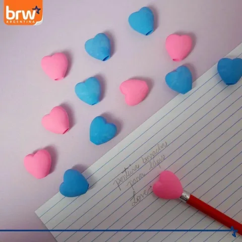 27 Goma de borrar Brw Corazon para lapiz PASTEL