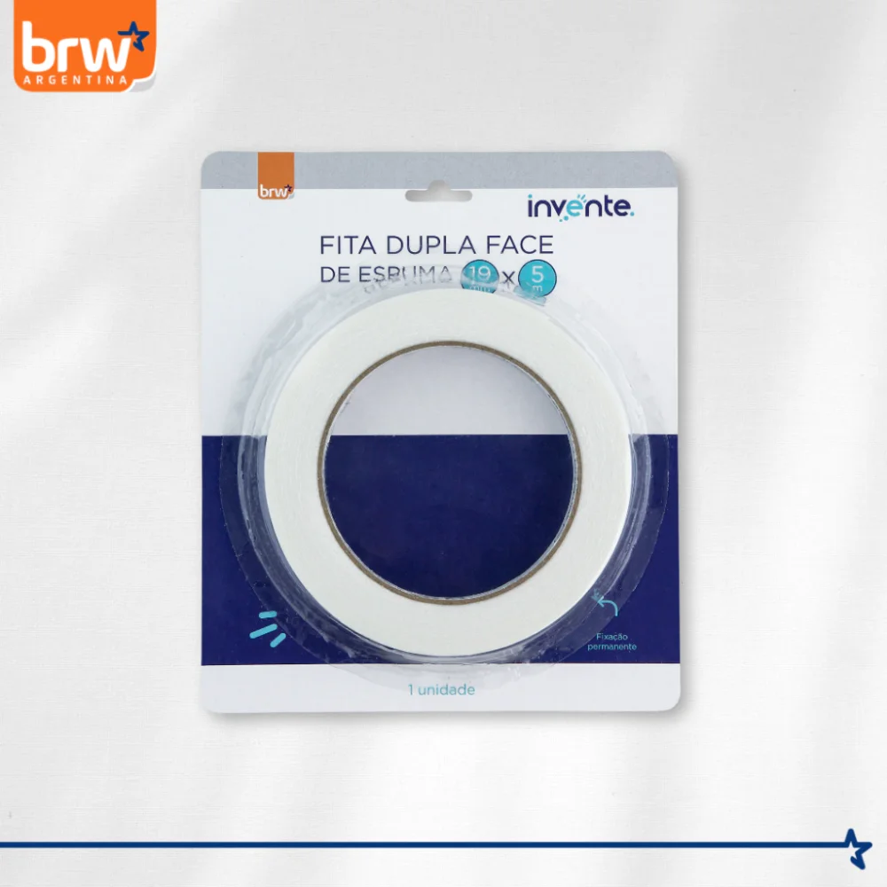 27 Cinta BRW doble faz espuma 19mm x 5m