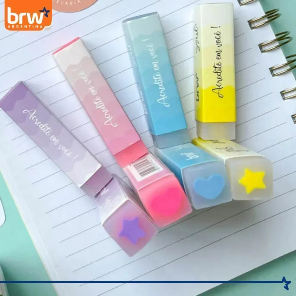 Goma de borrar Brw Transparente diseño Corazon/estrella