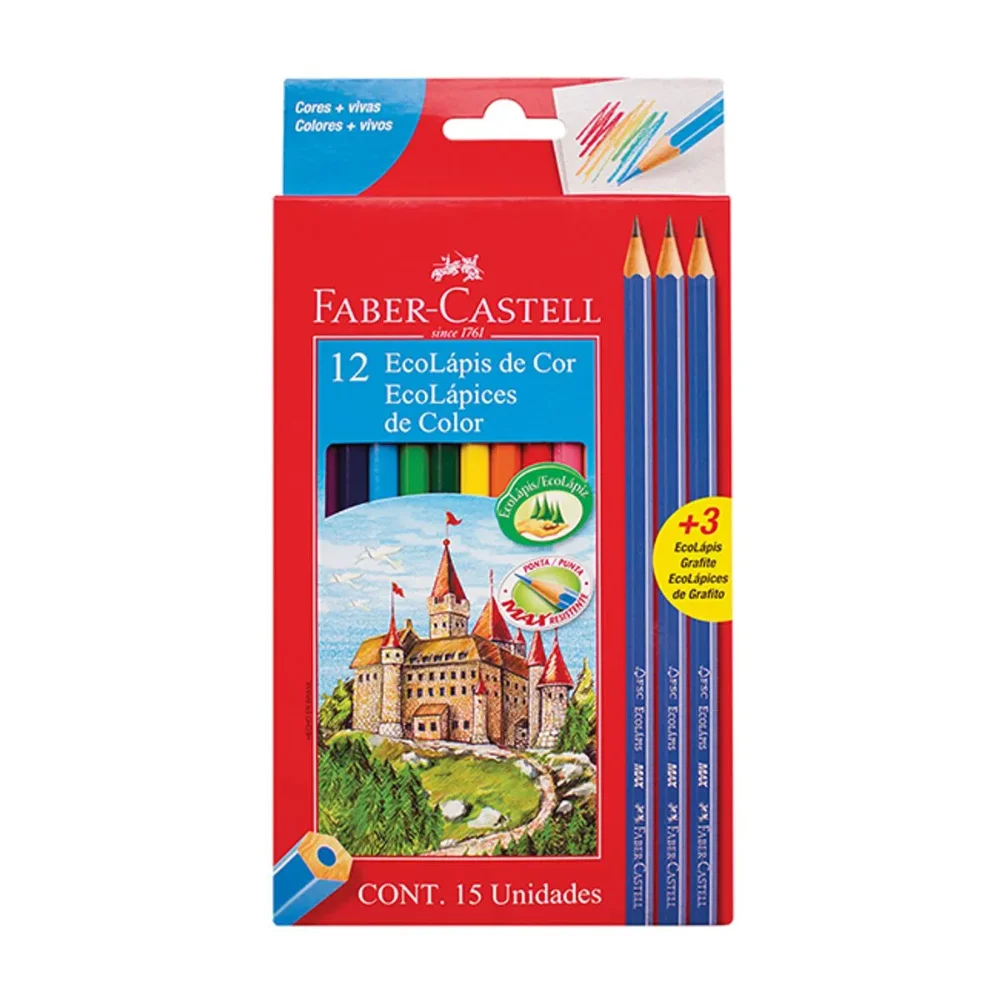 27 Lapices de colores Faber Castell + 3 lapiz negro