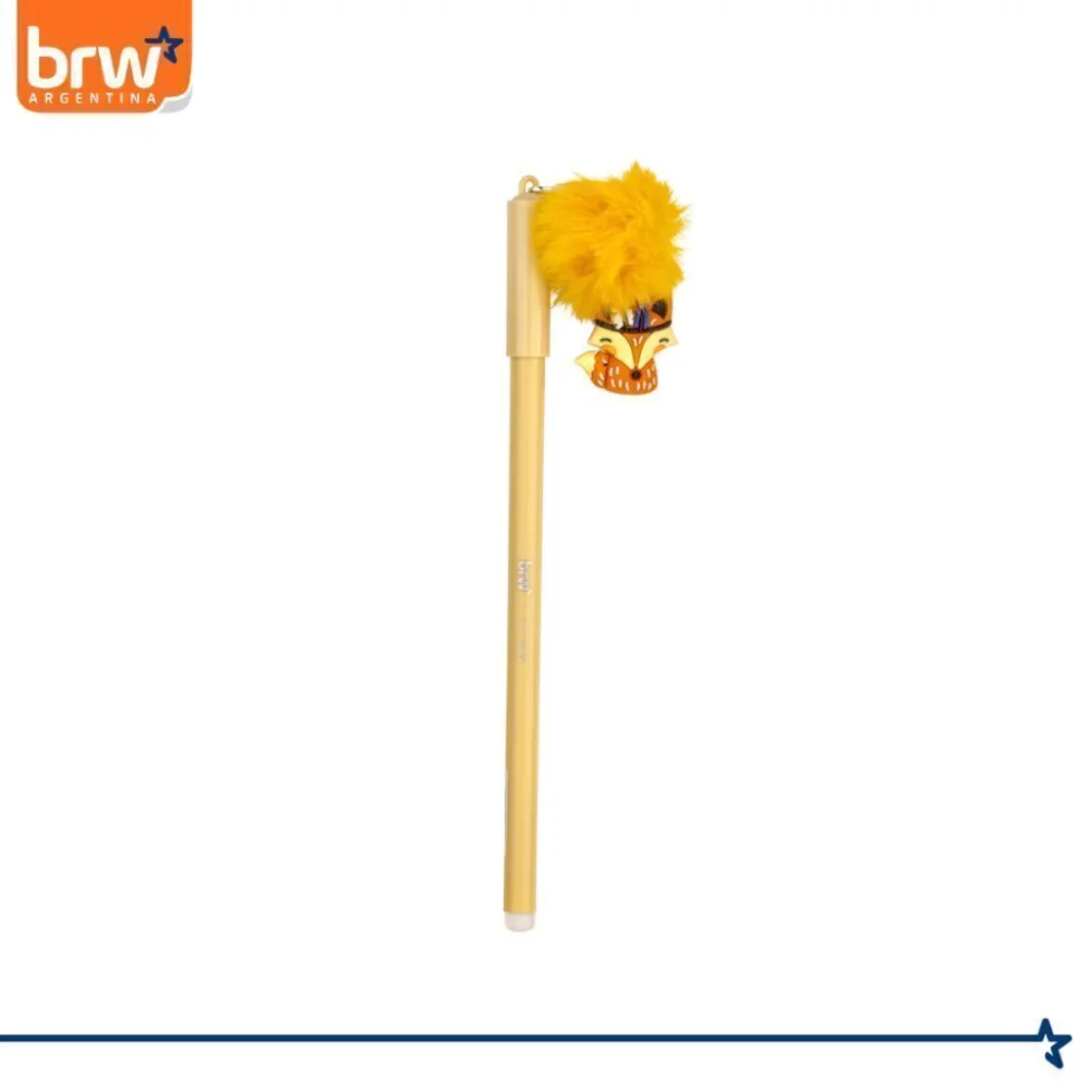 Boligrafo BRW Pompon animalitos x1u