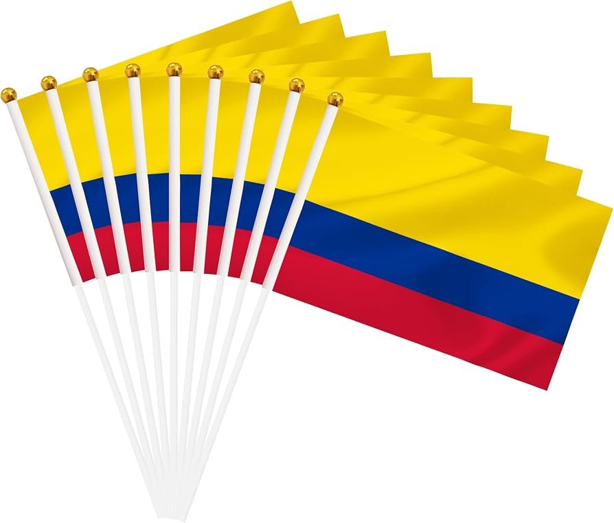 Banderas-itas de Colombia con Chupitas