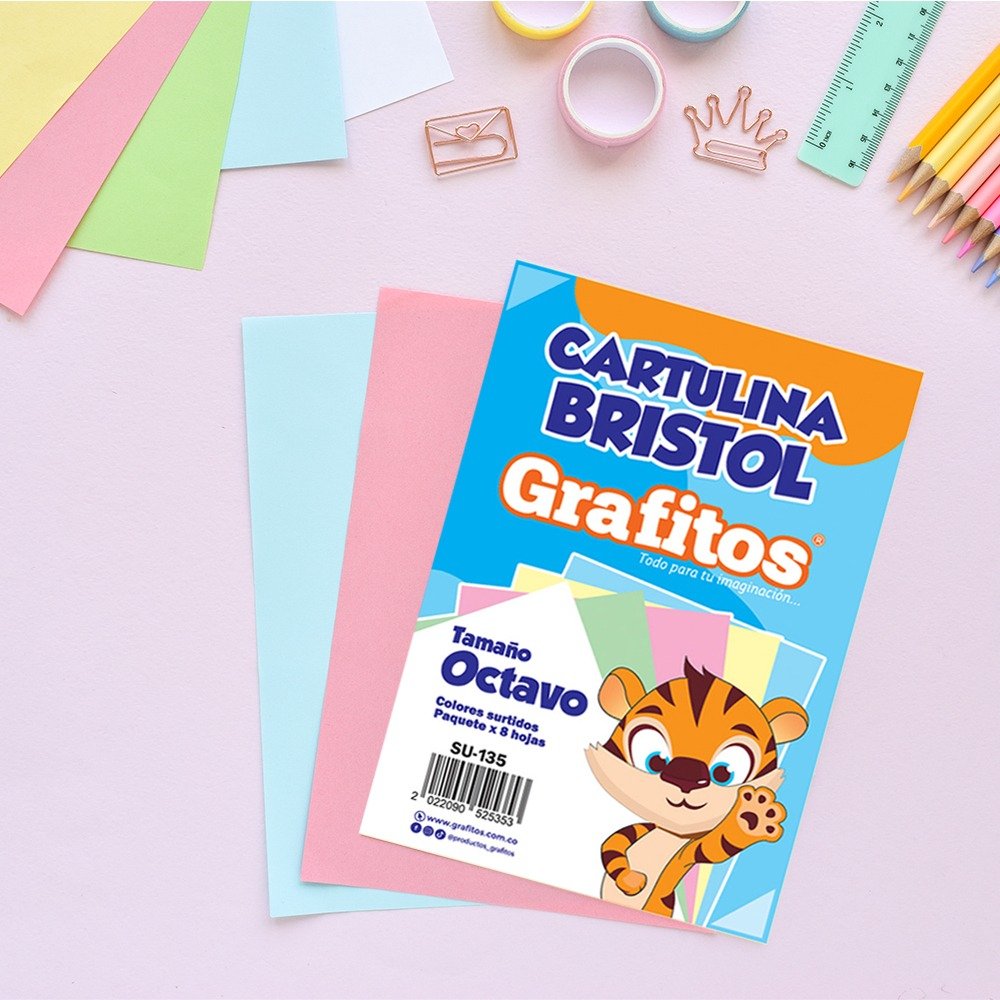Cartulina en 1/8 por Unidad - Pasteles