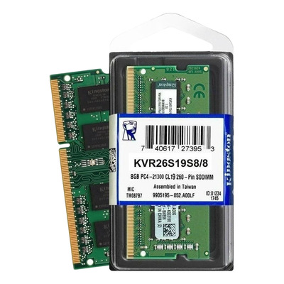 MEMORIA RAM KINGSTON KVR32S22S8/8 8GB DDR4 3200MT/s Non-ECC Unbuffered SODIMM PARA PORTATIL