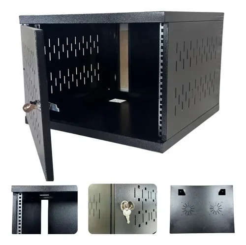 GABINETE (RACK) DE PARED 5RU FONDO 51 NEGRO 29X52X51
