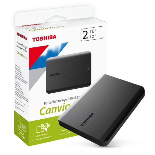 DISCO DURO EXTERNO TOSHIBA CANVIO BASICS NEGRO DE 2 TB - 3.2