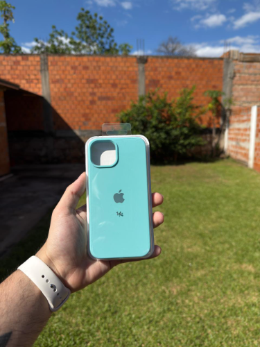 Case Iphone 14 Silicona Color Turquesa