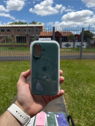 Case Iphone 16 Silicona Color Verde Agua Oscuro