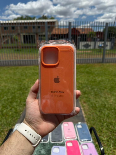 Case Iphone 16 Pro Max Silicona Color Naranja