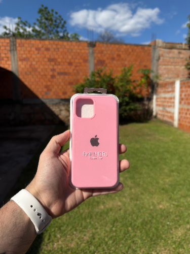 Case Iphone 12/12 Pro Silicona Color Rosa Claro