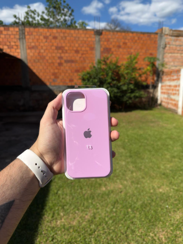 Case Iphone 13 Silicona Color Rosa claro