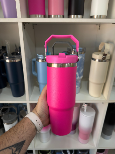Hoppie 900ml c/pajita Fucsia