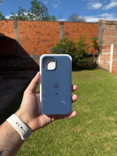 Case Iphone 14 Silicona Color Azul Galaxy