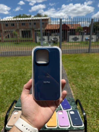Case Iphone 16 Pro Silicona Color Azul Galaxia