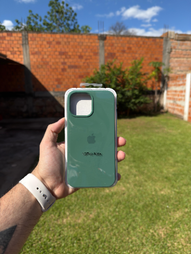 Case Iphone 13 Pro Max Silicona Color Verde Esmeralda