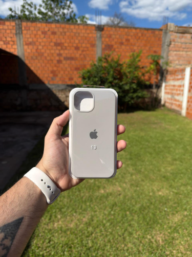 Case Iphone 13 Silicona Color Gris