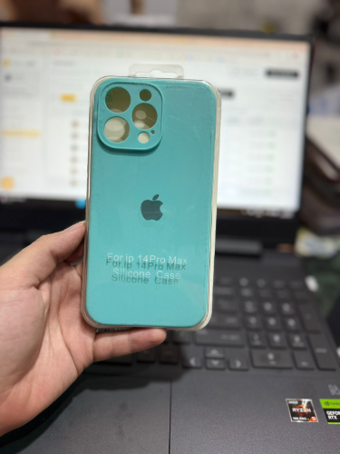 Case Iphone 14 Pro Max Silicona Color Verde Agua