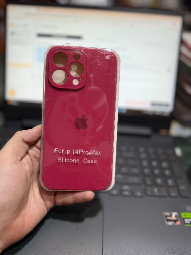 Case Iphone 14 Pro Max Silicona Color Cereza