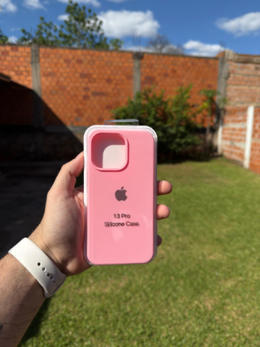 Case Iphone 13 Pro Silicona Color Rosa