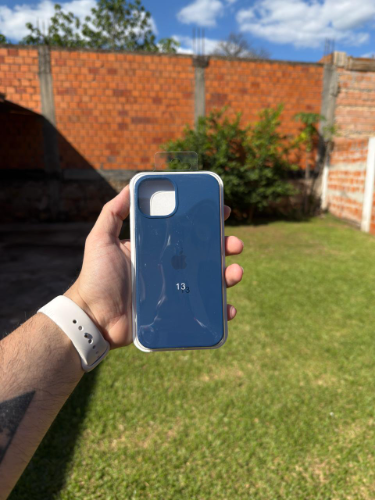 Case Iphone 13 Silicona Color Azul Marino