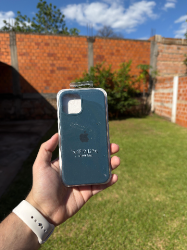 Case Iphone 12/12 Pro Silicona Color Verde Agua Oscuro