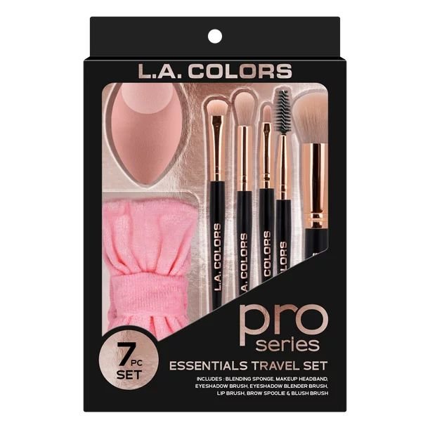 l.a. colors set de 7 piezas essential travel brush / sponge