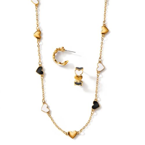 Set de collar con aretes  imperial hearts estuche corazones esika