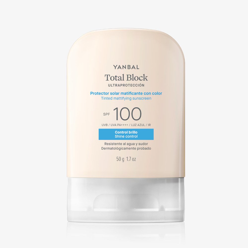 yanbal  total block  mate matificante con color 50 gr