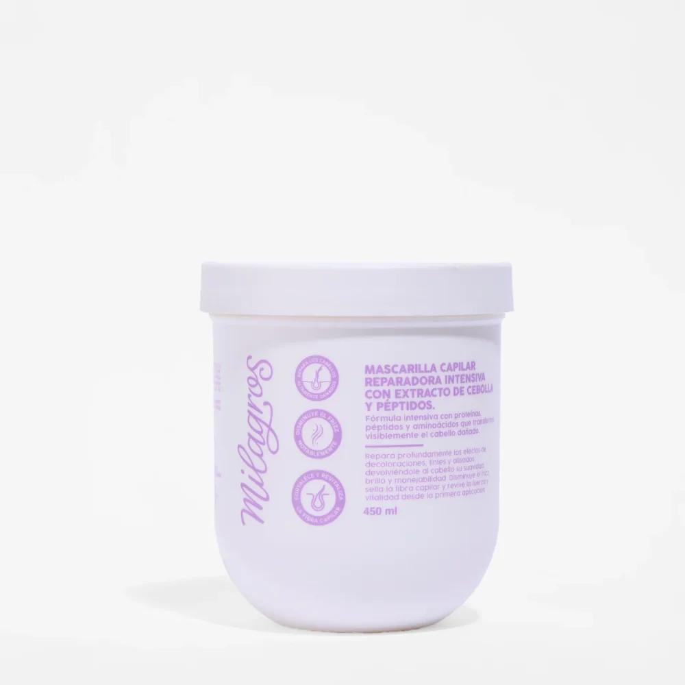 milagros mascarilla  de cebolla y peptidos de 450 gr
