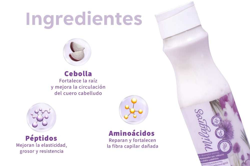 milagros acondicionador de cebolla y peptidos de 400gr
