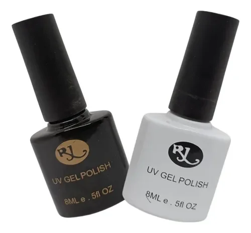 esmalte semi de gel polish blanco y negro