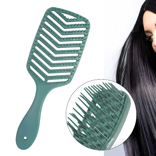 cepillo de lineas en verdes  antifrizz
