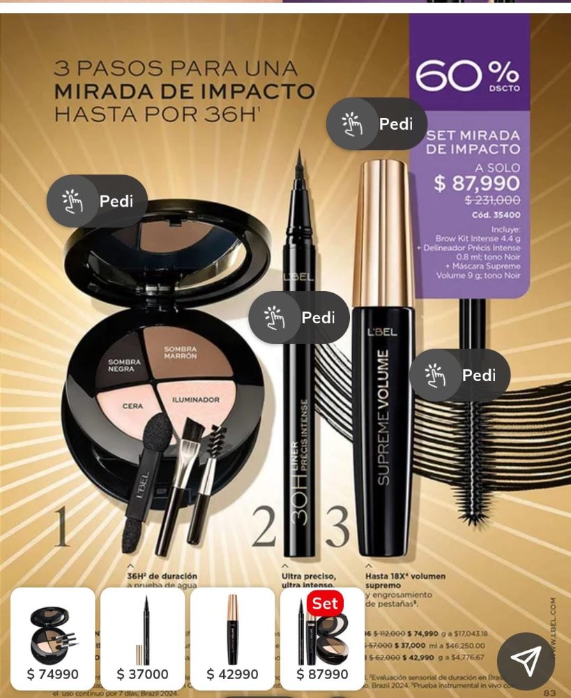 lbel kit de cejas con pestaniña y delineador upgrade