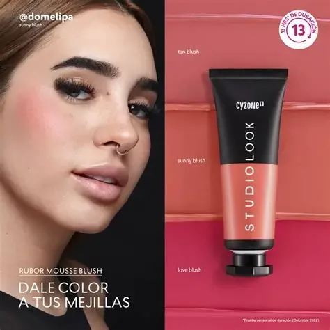 cyzone rubor mousse love blush , rojo , rosado