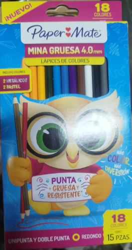 CAJA DE COLORES PAPER MATE X 18 UND