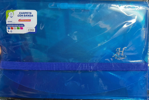 CARPETA DE SEGURIDAD PLASTICA CON BANDA ELASTICA AH R.