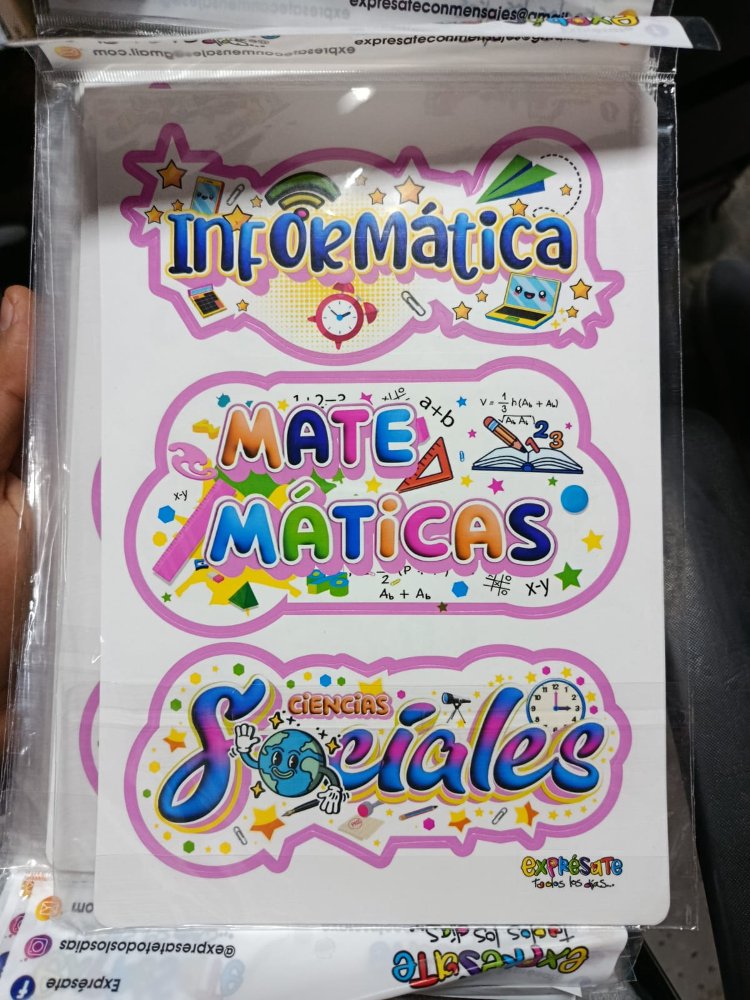 STICKERS MARCAMATERIAS SURTIDO EXPRESARTE