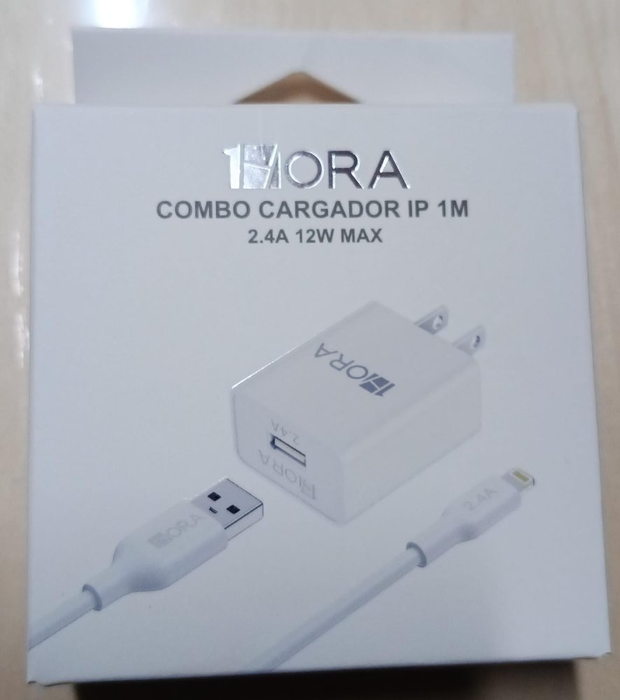 CARGADOR PARA IPHONE 1HORA 2.4A 12W X 1 METRO