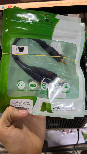 CABLE ADAPTADOR DE AUDIO MACHO A 2 RCA HEMBRA