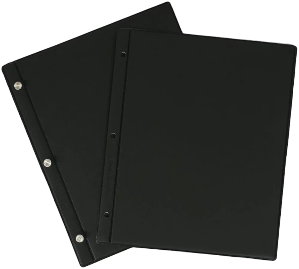 CARPETA TRES TORNILLOS CARTA JET POINT NEGRA