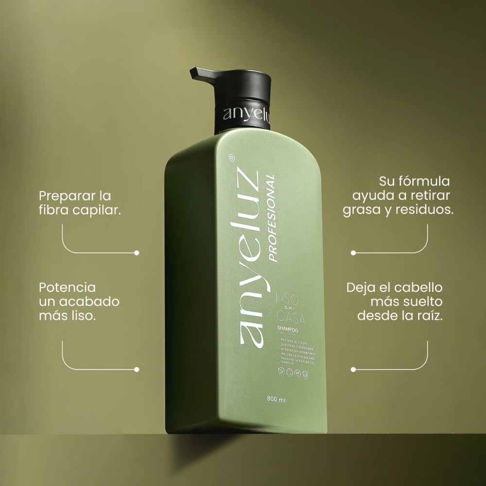 Shampoo Liso en Casa Línea Profesional Anyeluz