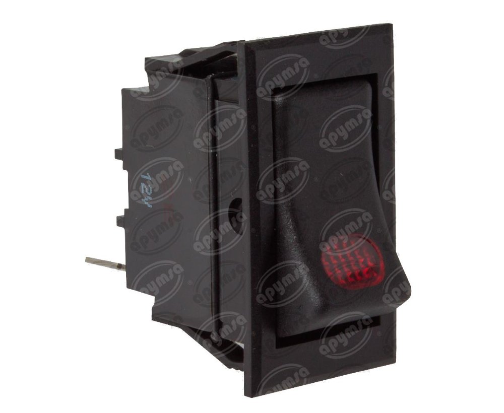 INTERRUPTOR TECLA 12V CON LUZ ROJA TIPO ARROW QBH DYNAMIC 1609R11E15A C