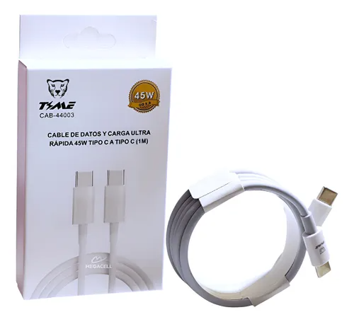 Cable USB Tipo C a Tipo C TIME 45w