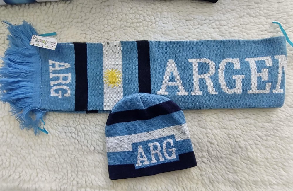 CONJUNTO GORRO + BUFANDA ARGENTINA
