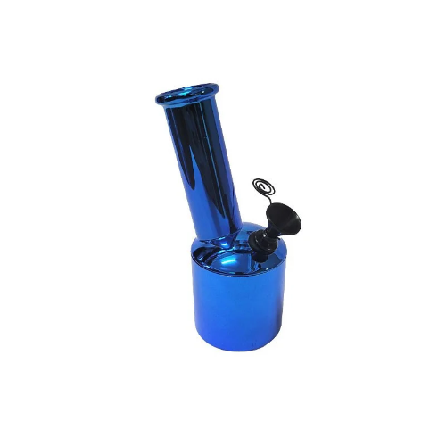 pipa bong cromado azul