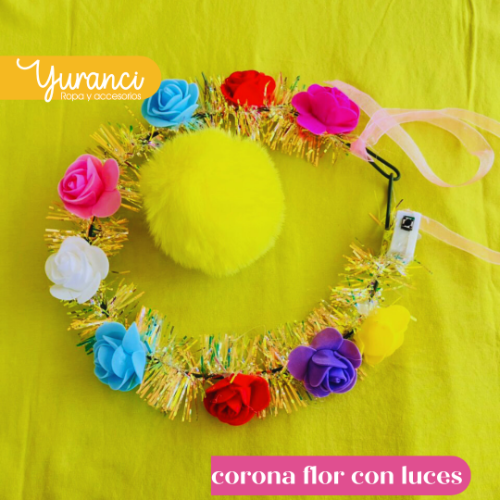 CORONA FLOR CON LUCES
