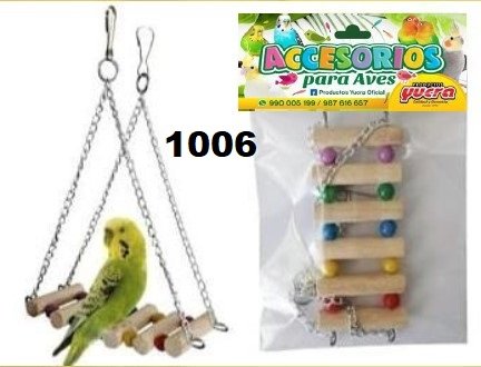 Juguete Colgante De Madera Para Periquito Agapornis Ninfas 1006
